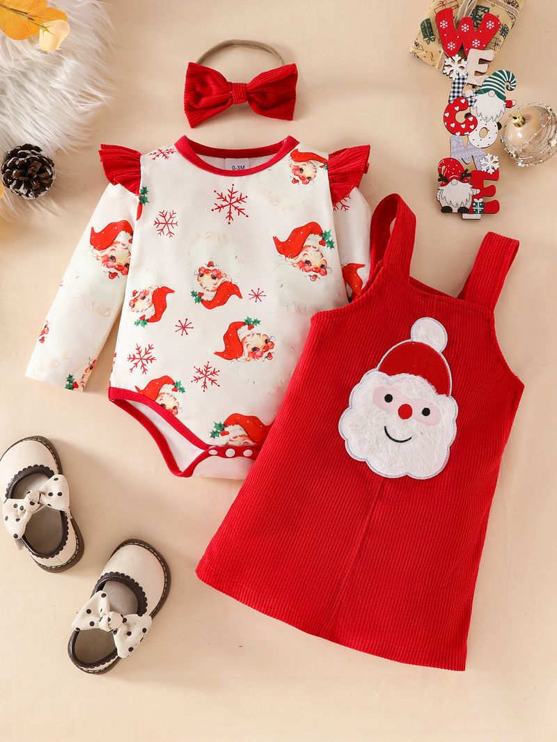 Adorable Baby Girls' Corduroy Jumper Dress Set With Floral & Sleeveless Top – 3-Piece Outfit (0-18M, Soft & Cozy, Animal Print)_voghion.com