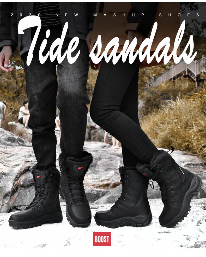 Men's & Women's High Top Winter Boots - Waterproof Snow Boots With Fleece Lining For Outdoor, Hiking, And Casual Wear - Multiple Colors & Sizes_voghion.com