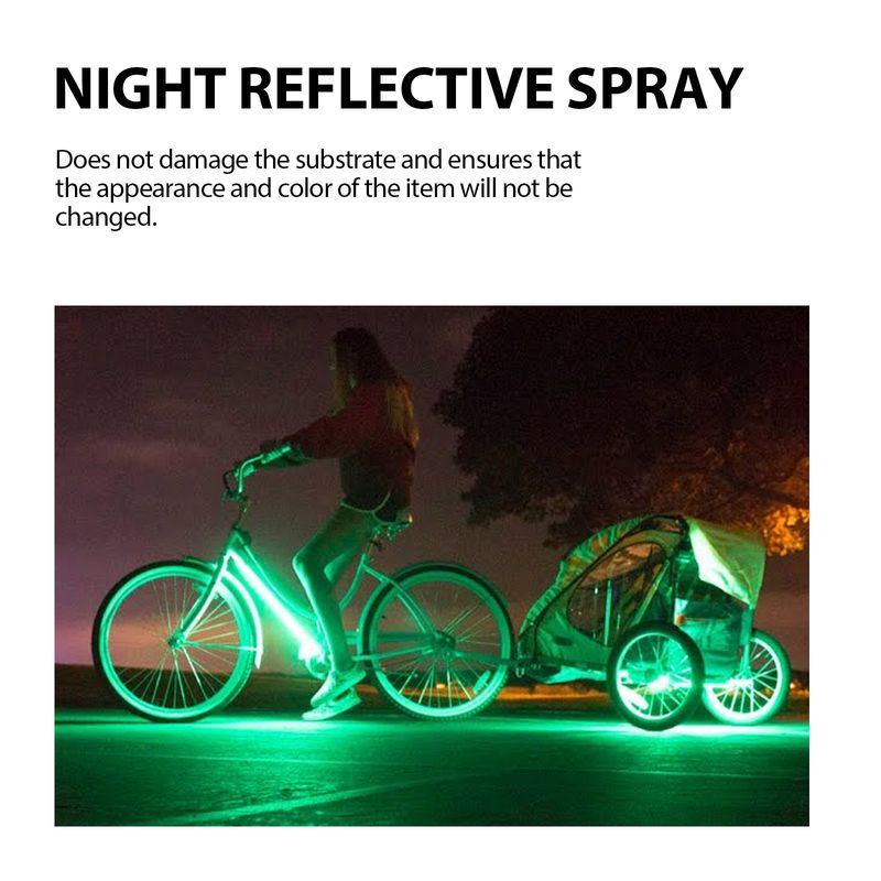 Spray riflettente notturno per biciclette, abbigliamento, segnali luminosi di avvertimento, spray fluorescente notturno_voghion.com