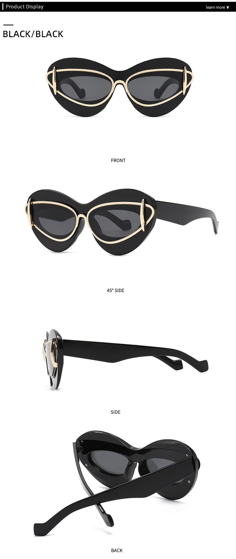 YS102 Trendy Cat Eye Same Y2K Personalized Men's and Women's Sunglasses_voghion.com