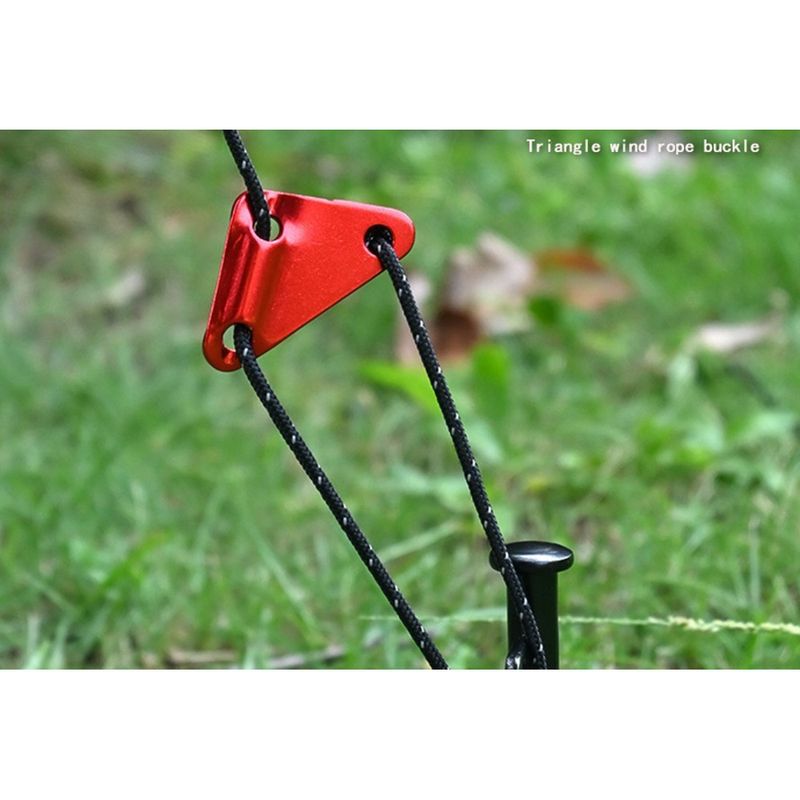Tent Guyline Tensioners - Aluminum Triangle Rope Clips For Canopy & Tarp | Adjustable Windproof Cord Locks (10-Pack, Silver/Black)_voghion.com