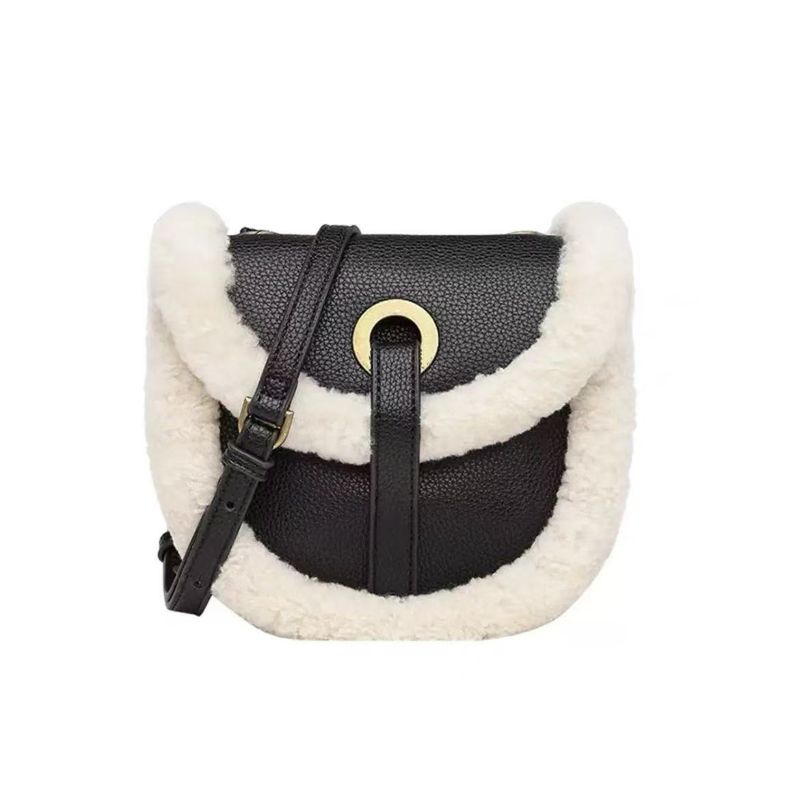 Borsa a tracolla da donna in pelliccia, stile autunnale e invernale, con tracolla, in pile di agnello, da donna, di nicchia, singola, con tracolla._voghion.com