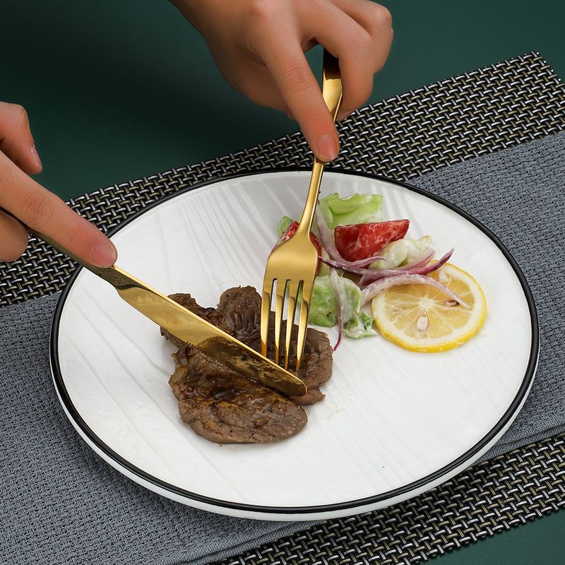 Stainless Steel Knife, Fork And Spoon Utility Pieces Butter Dessert Cake Shovel 8 People 45 Pieces Tableware Set_voghion.com