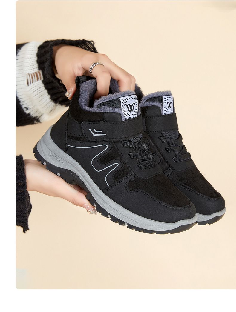 Stepping Shoes Women's 2025 Autumn And Winter New Snow Boots Women's Boots Fleece Thickened Short Boots Warm Mother Shoes_voghion.com