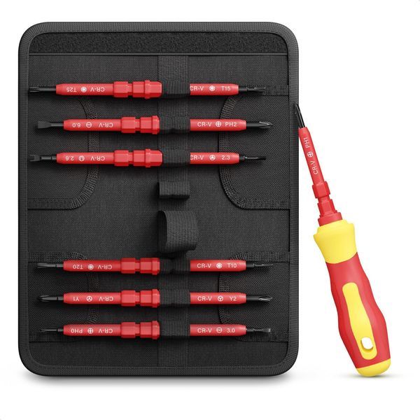 Insulated Screwdriver Set 14 Tips 3 Crosshead 3 Slotted 4 Six Point 2 Square 2 Hexagonal Magnetic Screwdriver Set With 500 V Rated Insulation And Ma_voghion.com