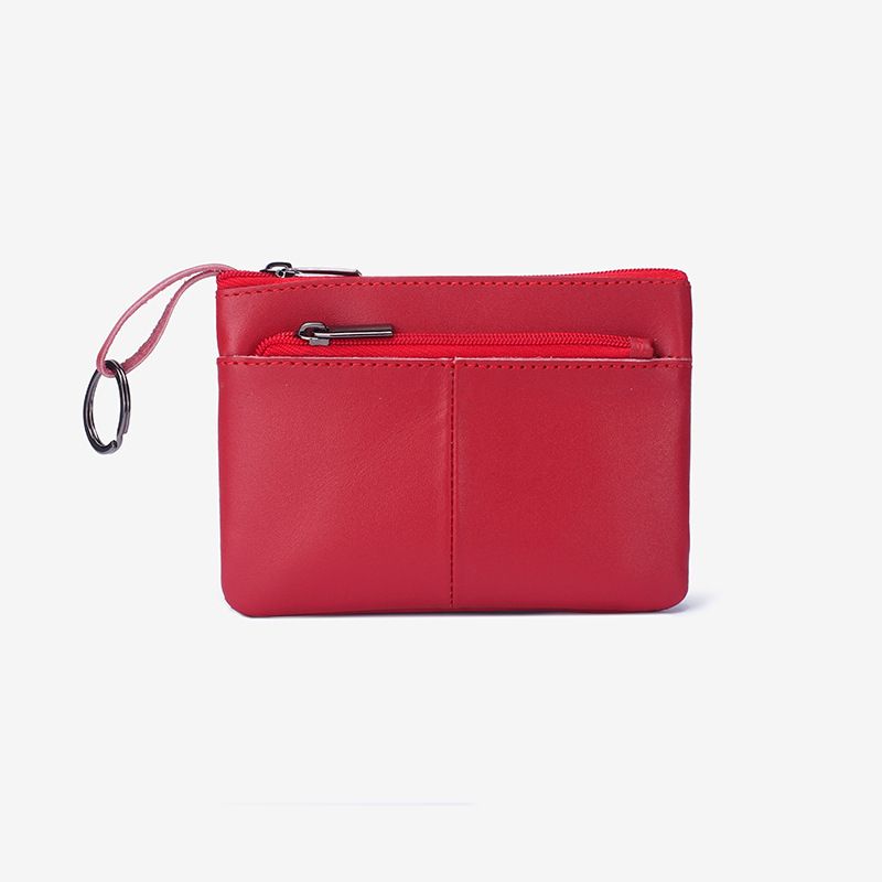 2025 Nuovo portamonete unisex con cerniera corta in pelle bovina con strato superiore, portachiavi e porta carte_voghion.com