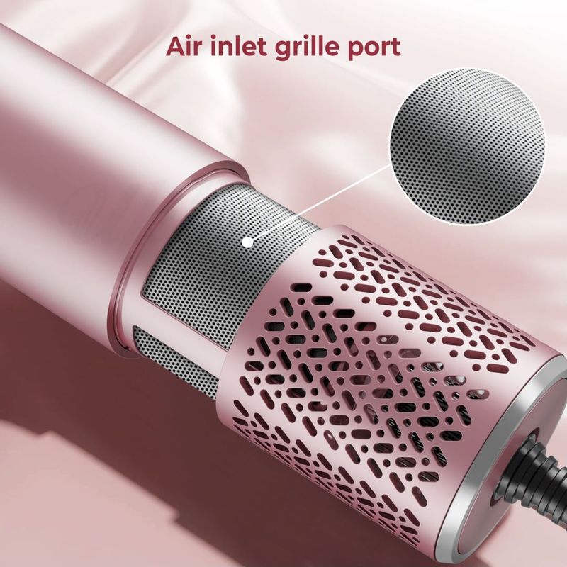 Asciugacapelli multifunzione 6 in 1 ad alta velocità Asciugacapelli multifunzione Capelli ricci lisci standard americani ed europei Pettine ad aria calda a doppio uso commercio estero_voghion.com