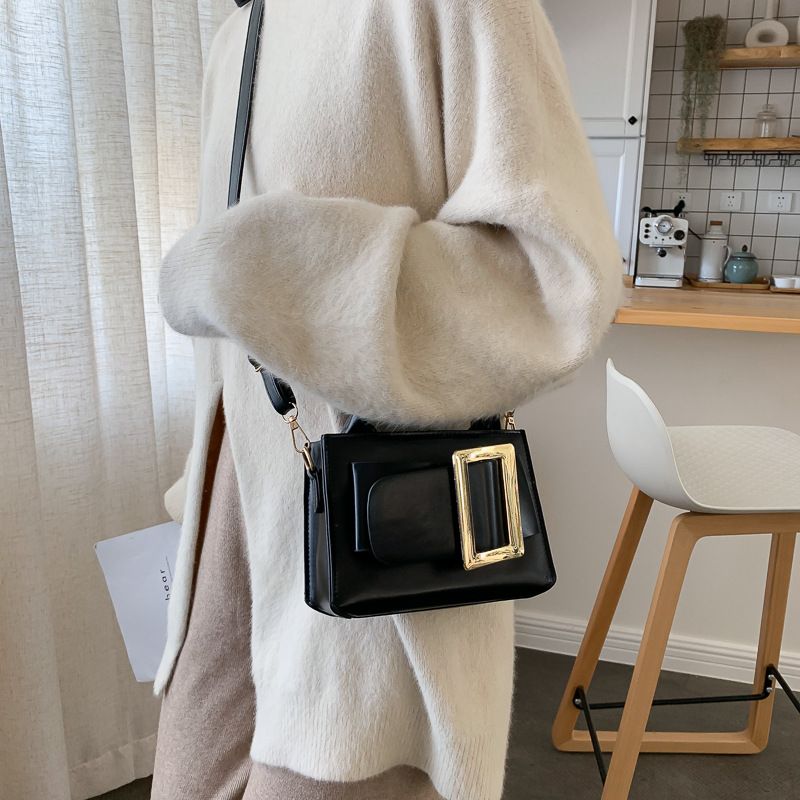 Piccola borsa quadrata per donna 2020, nuova borsa a tracolla alla moda coreana, tinta unita, con texture_voghion.com