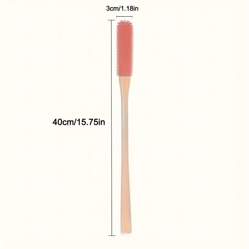 Long-Handle Silicone Ergonomic Foot Scrubber - Soft, Exfoliating Massage Brush For Feet & Back, Ideal For Shower & Spa, Alcohol-Free_voghion.com