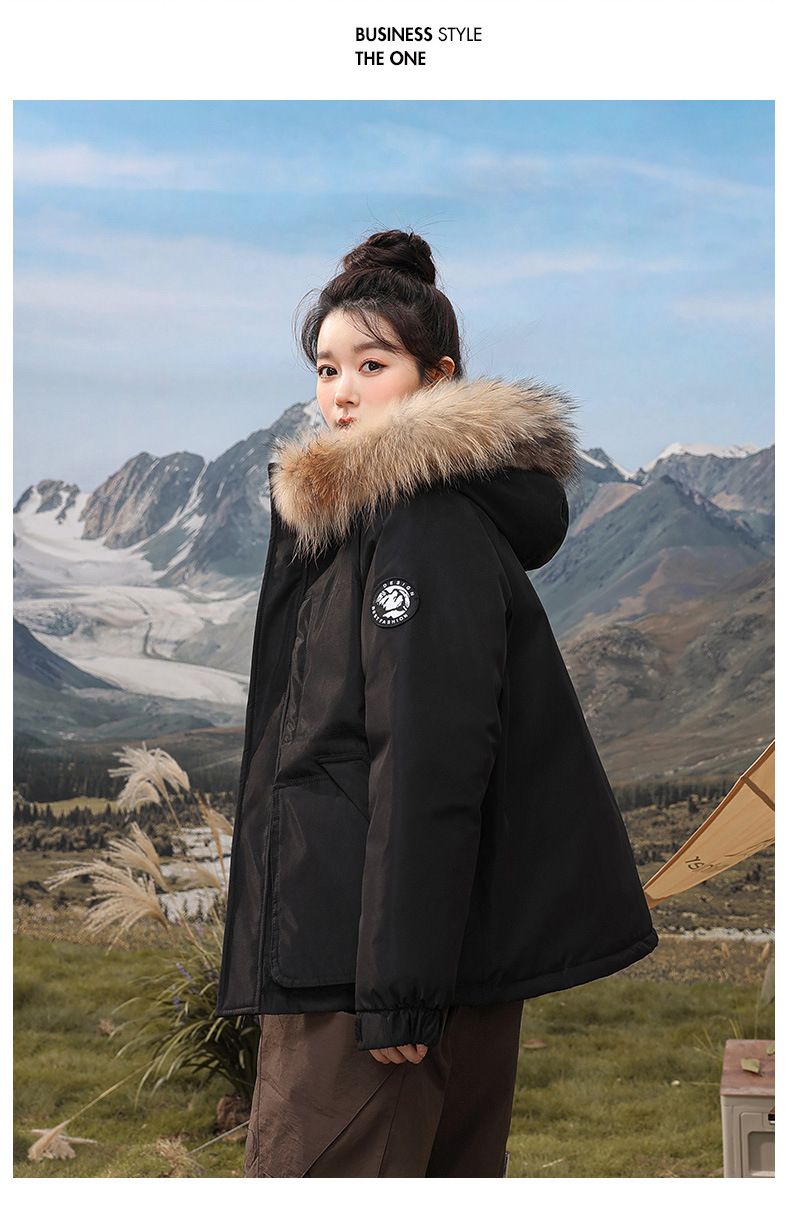 Kurze Pufferjacke für Damen im Winter mit Kunstpelzkapuze – kuschelig warme Oberbekleidung mit Fleecefutter für lässige Streetwear_voghion.com