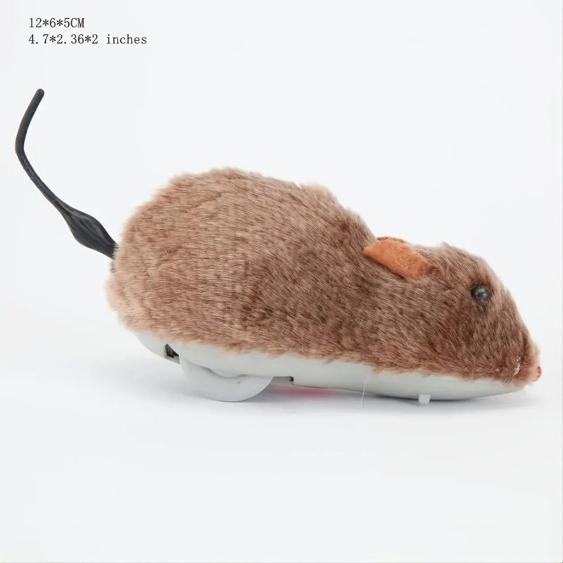 Will Tricky And Clockwork Toy Simulation 1pc Tail Mouse Run Wag Its Dog Cat Plush_voghion.com