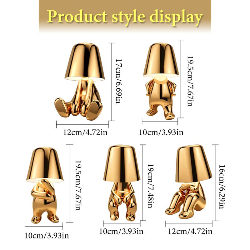 Little Golden Man Tischlampe Touch-Schalter LED Nachtlicht Café Bar Schlafzimmer Dekor Leselampe Kindertagsgeschenk_voghion.com