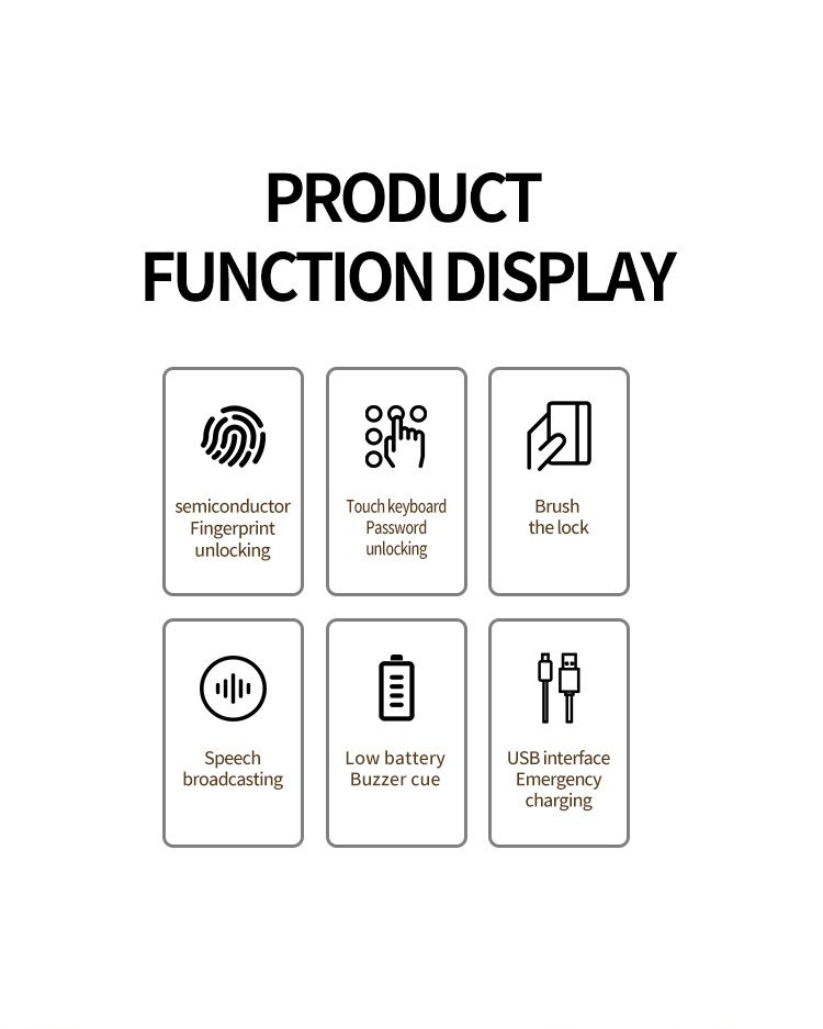 Smart Locks And Entry Fingerprint Cabinet Lock Waterproof & Heat-Resistant With Touchscreen Pin/Fingerprint Auto-Locking Drawer Security_voghion.com