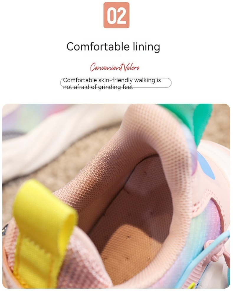 Mädchenschuhe Frühling und Herbst Neue Mesh-Sommer-Kindersportschuhe Obermaterial aus Leder, lässige Laufschuhe für große Jungen_voghion.com