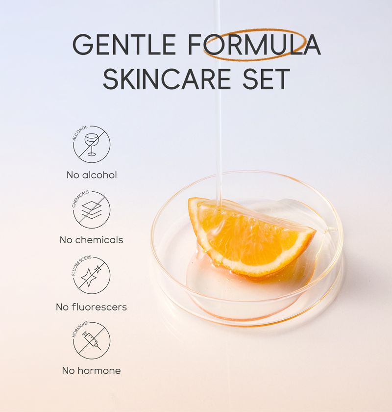 Seturi Produs nou LAIKOU Vitamina C Kit de îngrijire a pielii cu 6 piese Hidratare, hidratare și iluminare a culorii pielii_voghion.com