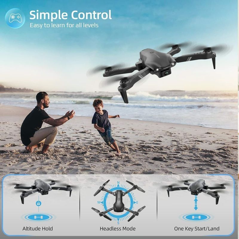4DRC V13 Mini RC Drone 6K HD Dual Camera WiFi FPV Foldable Quadcopter +2 Battery, Beginners Toys Gifts_voghion.com