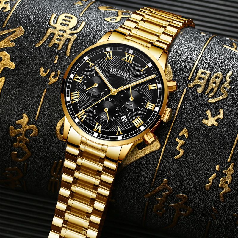 Three-eye Six-pin Multi-function Men's Waterproof Luminous Ultra-thin Wrist Watch Hot Selling Watches_voghion.com