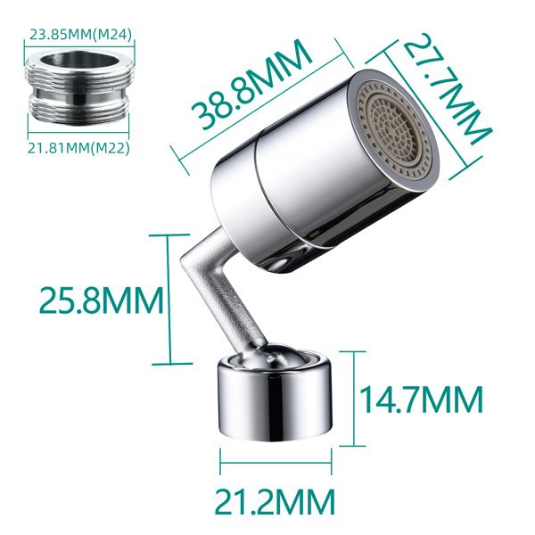 Brass Faucet Aerator M22 X M24 Sink Aerator for Tap Chrome_voghion.com