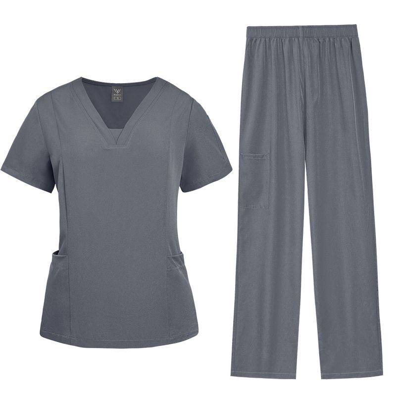 Dámské oblečení Meoexin Plus Size praní oblečení tenké rychleschnoucí V výstřih rovné kalhoty dámská zdravotní uniforma zdravotní uniforma_voghion.com