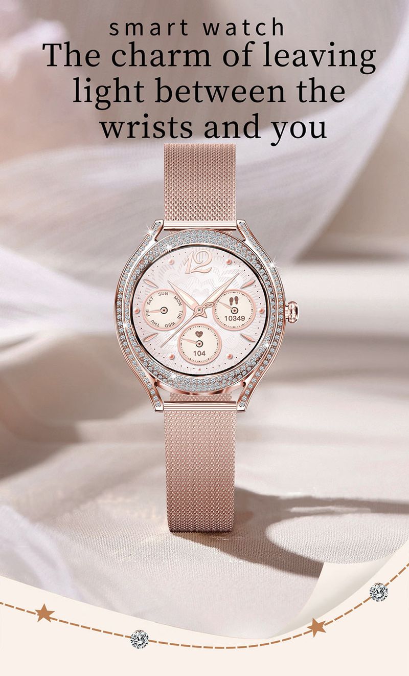 Smart Fashion Watch For Women Heart Rate Sleep Monitoring Multi Function Waterproof Pedometer Sports Watch_voghion.com