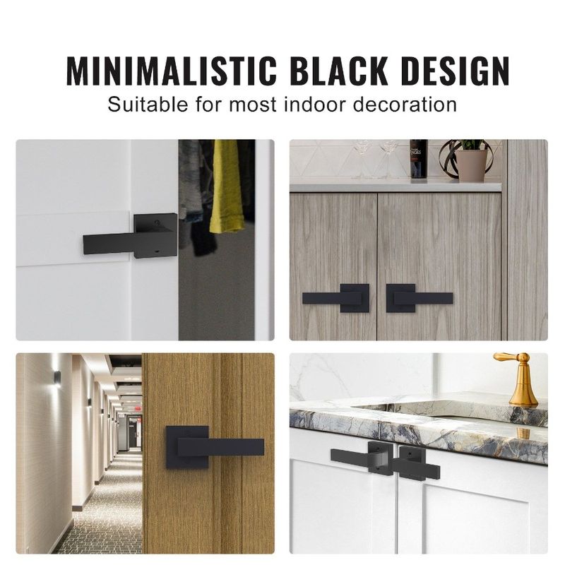 Dummy Door Right Contemporary Pull Reversible Side Lever Door PC Set Left And Lever Square Single Handle NonTurning Push 1 For_voghion.com