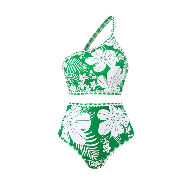 Women's Clothing Sexy One Shoulder Swimsuit Chiffon Beach Skirt Suit_voghion.com