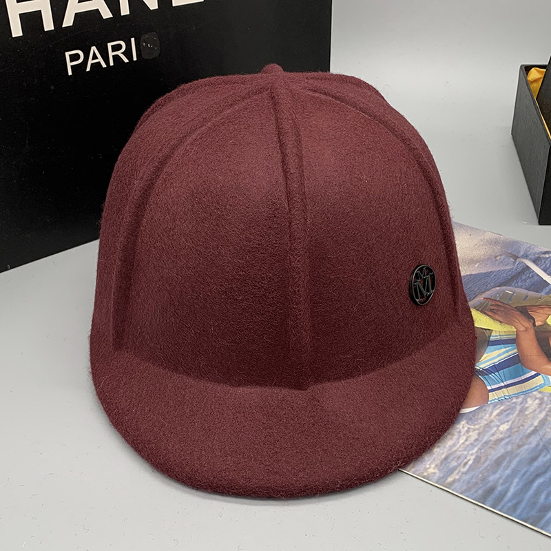 Vlněná baseballová čepice, meloun, pánská a dámská čepice, univerzální sluneční klobouk_voghion.com