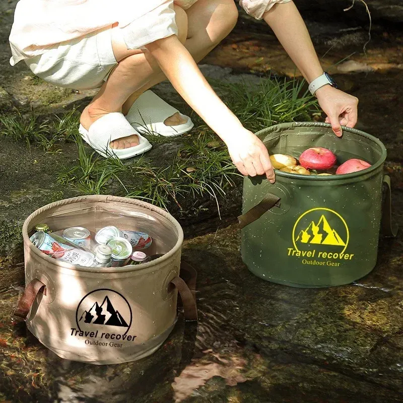 5L/10L Outdoor Multifunctional Bucket Collapsible Portable Travel Bucket Large Capacity Carrying Bucket Camping Fishing Bucket_voghion.com