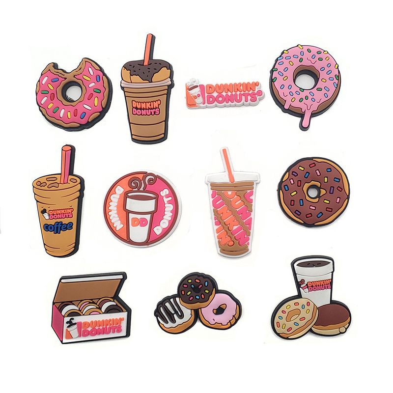 Donut Milk Tea Cute Shoe Flower Shoe Buckle Soft Glue Removable Decorative Buckle_voghion.com