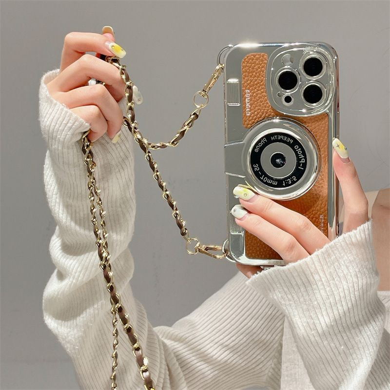 Mobiele camera geschikt voor Apple 15 Promax mobiele telefoonhoes 13 siliconen 12 lanyard 11 crossbody ketting anti-val zacht_voghion.com
