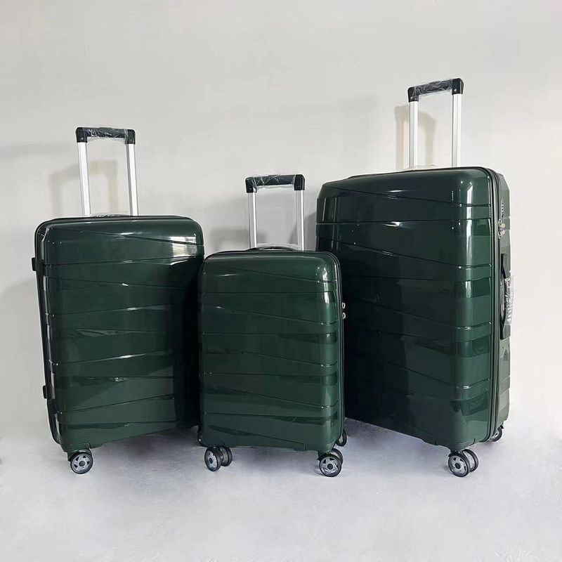 Set de trei piese din PP, valiză de călătorie universală cu roți marca comercială, bagaje de îmbarcare cu parolă de 20 inch_voghion.com