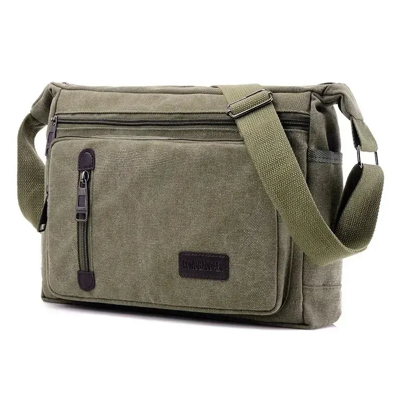 Canvas Shoulder Bag Bottle Men Women Casual Simple Fashion Retro Crossbody Cross Square Multi Layered 250314l_voghion.com