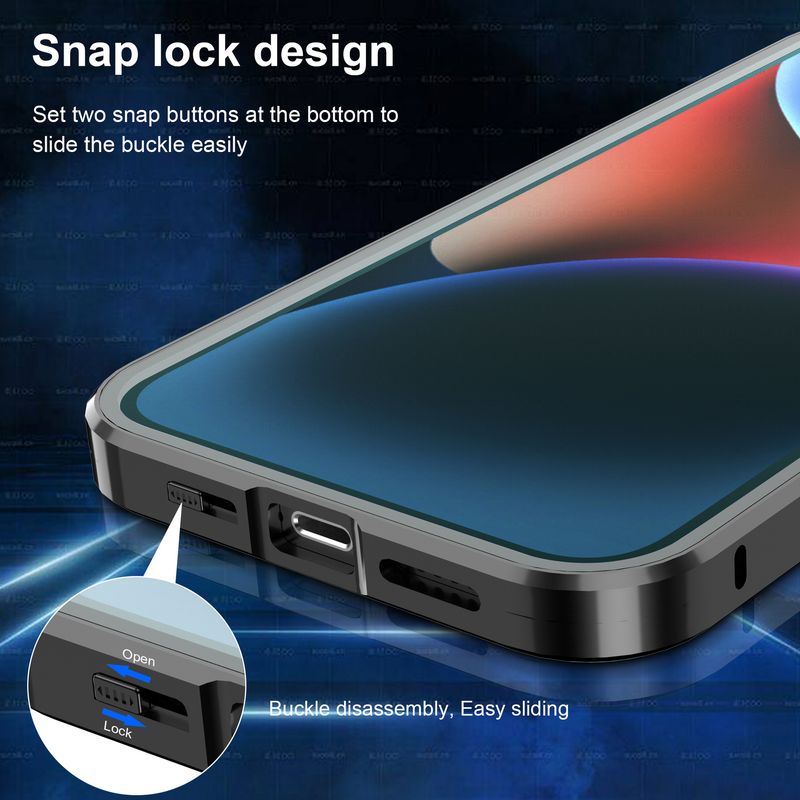 Metal Magnetic Phone Case For IPhone 15/14 Pro Max – 360° Shockproof Protection, Built-in Stand & Full-Body Cover (Black/Purple/Gold/Silver/Green)_voghion.com