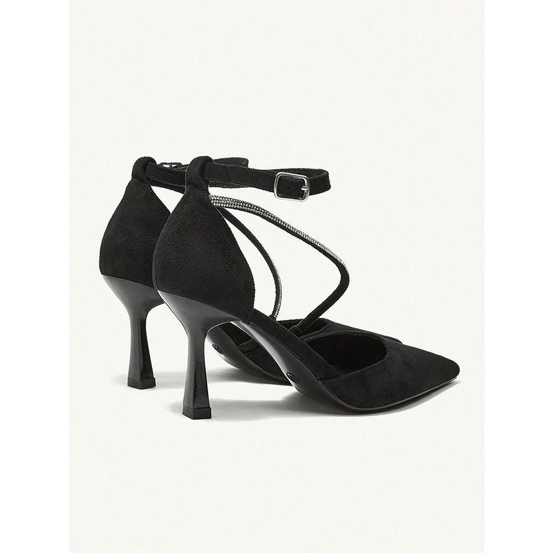 Sandali con tacco alto da donna, tacchi alti di grandi dimensioni, nuovi sandali Baotou da donna, scarpe singole con tacco sottile e punta a punta, catena di strass_voghion.com