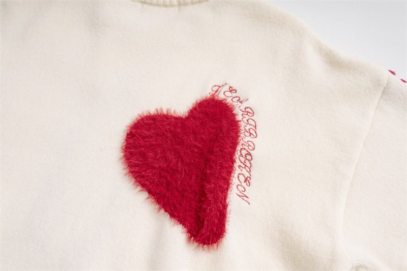 Vêtements pour hommes automne et hiver nouveau pull brodé en serviette d'amour hommes et femmes pull tricoté décontracté à manches longues en vrac col rond_voghion.com