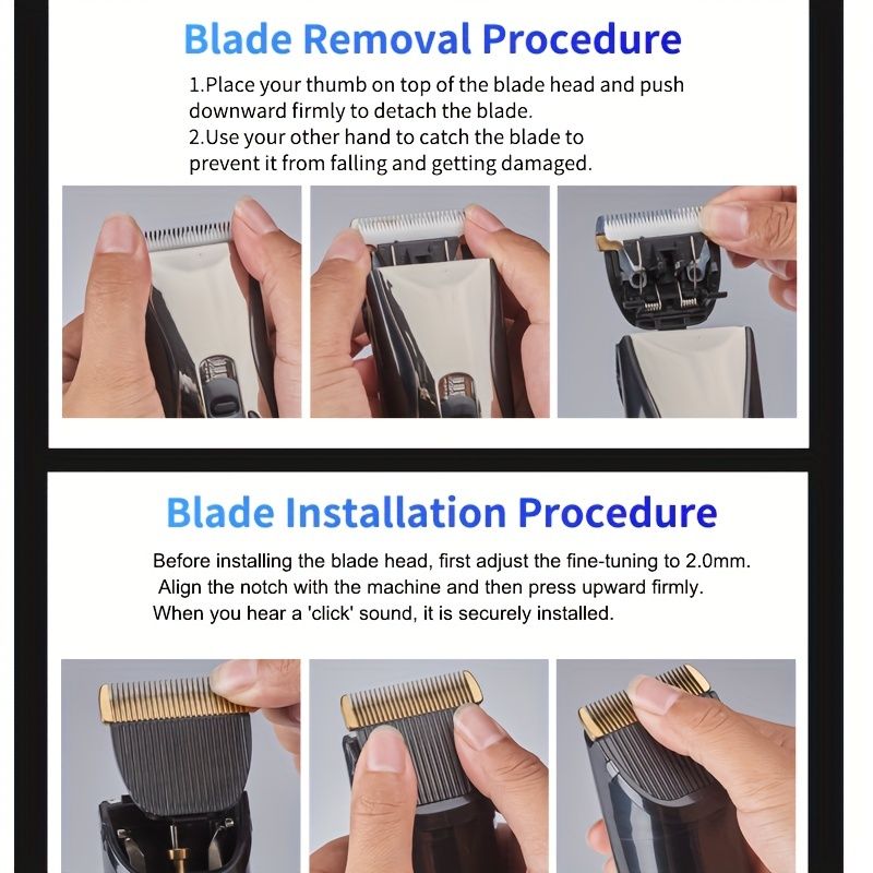 Waterproof Electric Hair Clipper with LED LCD Screen Ideal for Men's Hair Cutting and Grooming, Rechargeable Hair Cutting with Pusher for Precision C_voghion.com