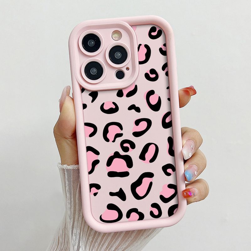 Hülle für iPhone 16 15 13 12 11 14 Pro Max 12 13 Mini 14 15 Plus XR X XS Max Leopard Print Matte Weiche TPU Stoßfeste Telefonabdeckung_voghion.com