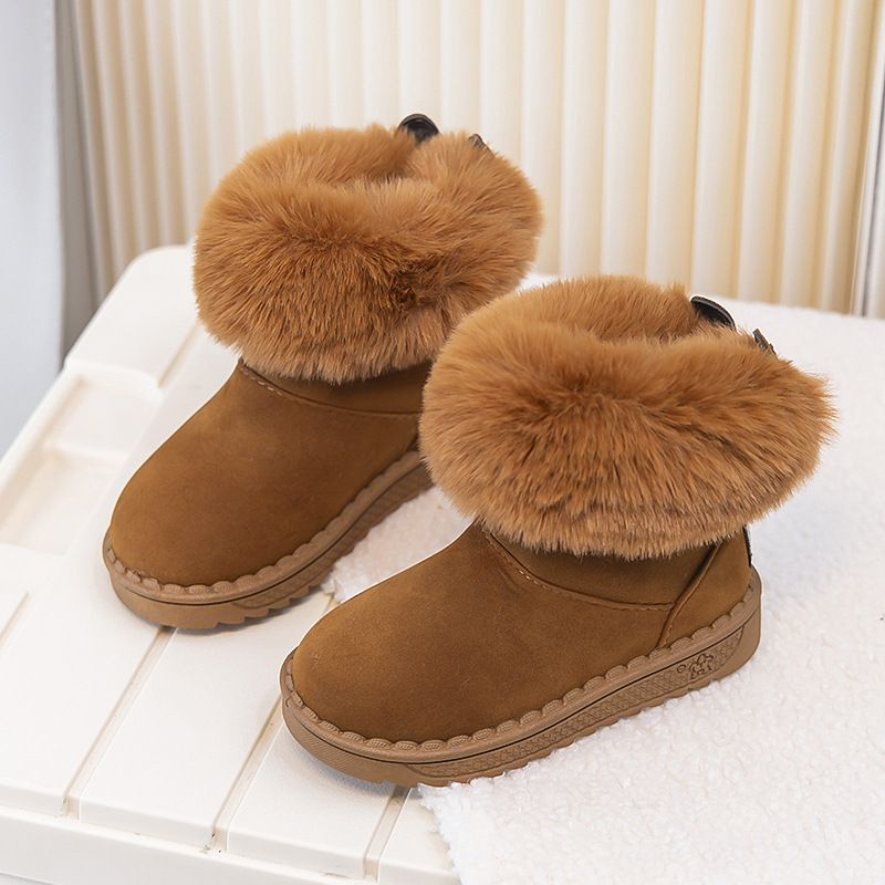 Stivali da neve per bambine e ragazze in pelle di pecora con orecchie di coniglio, invernali, slip-on, antifreddo, in cotone con fodera in pile, extra spessi_voghion.com