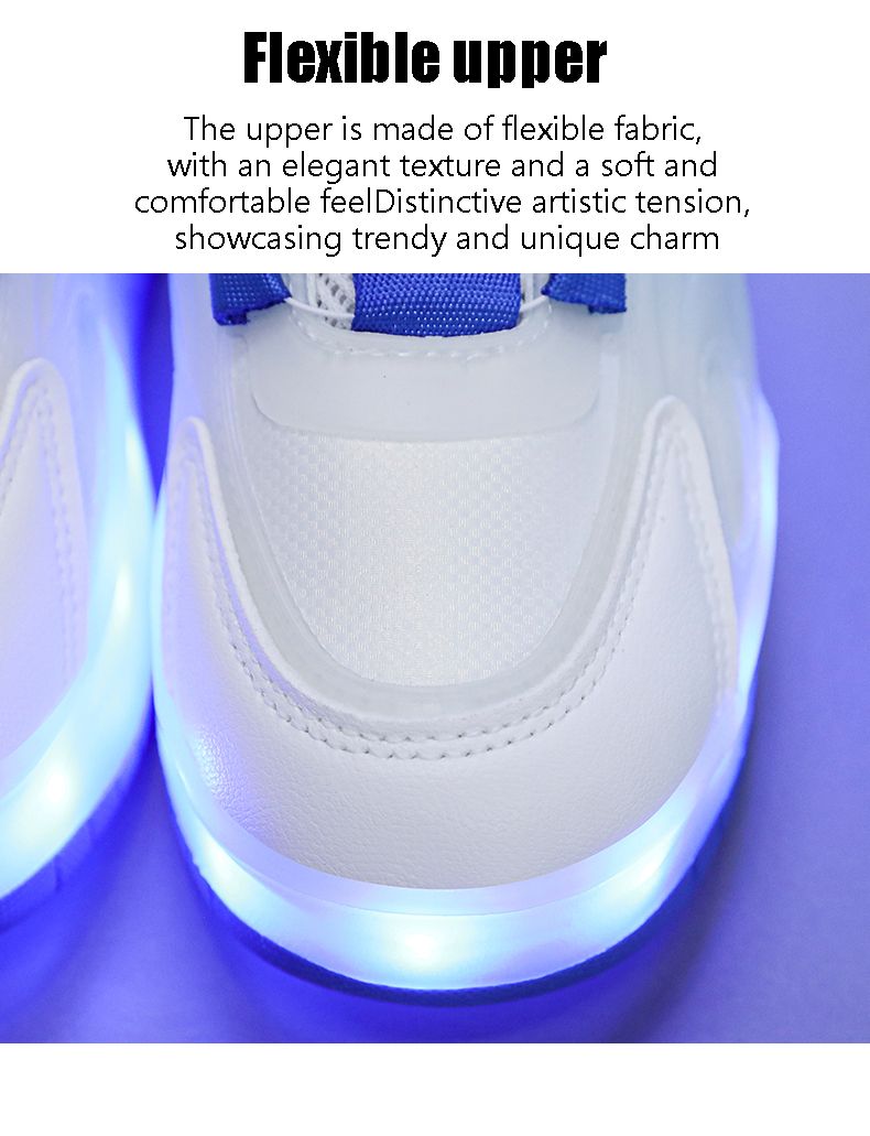 Tenisice LED svjetla za djecu, dječake i djevojčice, USB punjenje, svjetleći sportski kotači, vanjske cipele za parkour, koturaljke_voghion.com