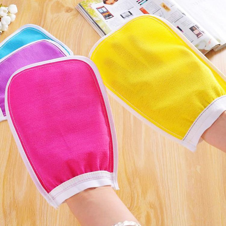 Eenvoudige, niet-wrijvende badhanddoek, grote badhanddoek, dubbelzijdige modderbadhanddoek, rughanddoek, gekleurde badhandschoenen_voghion.com