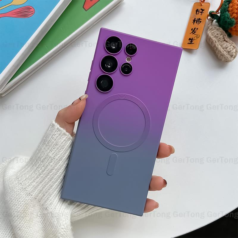 Rainbow Gradient Color Case For Samsung Galaxy S23 S22 S21 Plus Ultra S23Ultra S23+ S 23 22 Ultra 5G For Magsafe_voghion.com