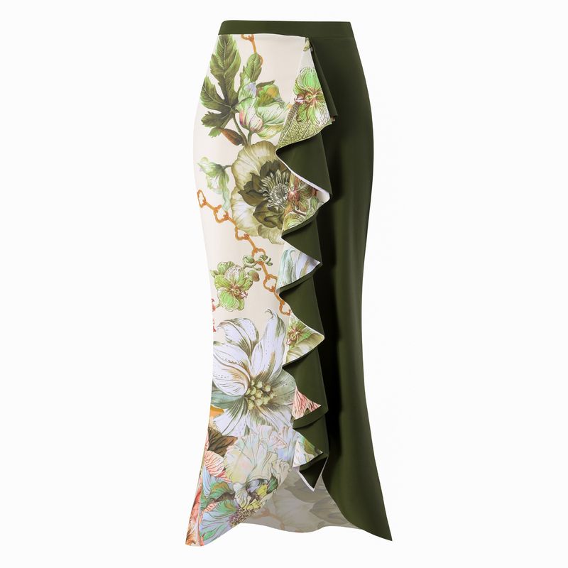 Damenbekleidung Retro High Waist Split Dreiteiliger Badeanzug Bikini Badeanzug Chiffon Strandrock Anzug_voghion.com