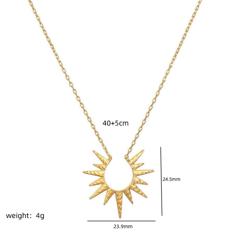 Collar de acero inoxidable chapado en oro de 18 quilates con colgante geométrico en capas y diseño de serpiente, con doble capa de sol, luna y mal de ojo para mujer._voghion.com