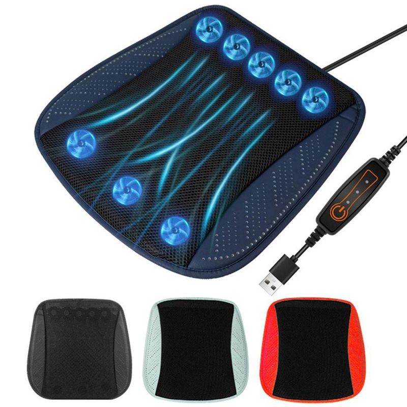 General Motors Cool Ventiléiert, Atmungsaktiv an Hëtztofleedung, Heem USB Ventilator Sëtzkëssen, Auto Äis Seid Killpad_voghion.com