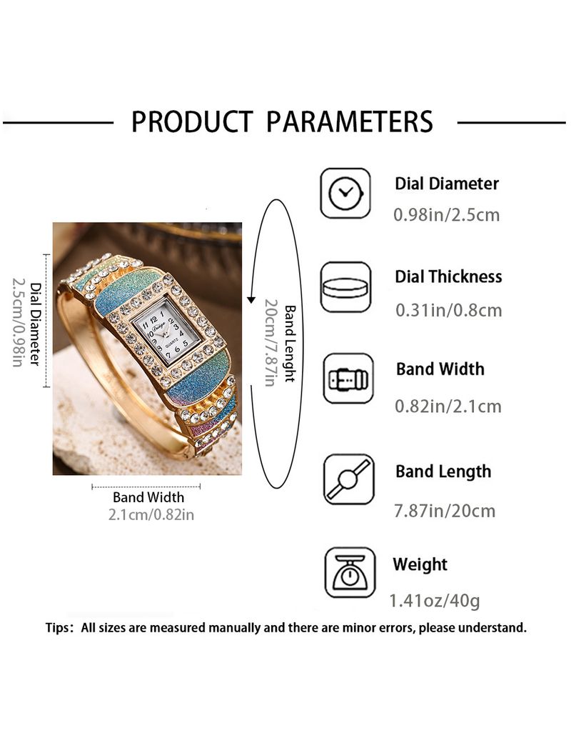 Diamantquadratische Armbanduhr im europäischen und amerikanischen Stil, glänzende und farbenfrohe Damen-Quarzuhr, tägliches Geschenk zum Geburtstag, Jahrestag und Valentinstag_voghion.com