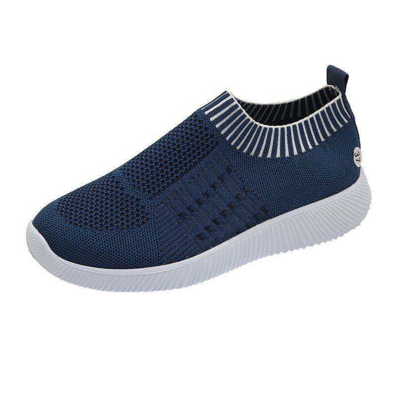 In magazzino transfrontaliero nuovo caldo vendita commercio estero Flyknit traspirante leggero scarpe sportive casual punta tonda più taglia 44 scarpe singole da donna_voghion.com