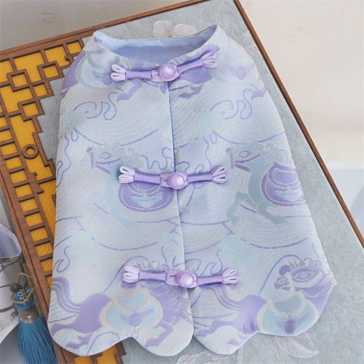 Robe pour animal de compagnie, costume Tang, tenue de Nouvel An de style chinois pour chat et chien, vêtements pour bichon et poméranien_voghion.com