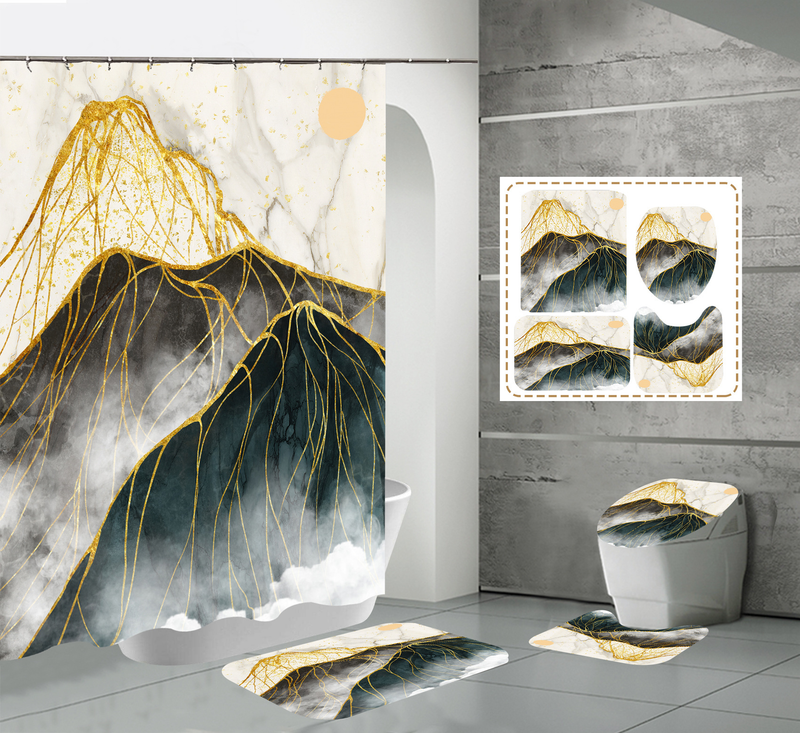 Nordic modern high-definition digital printing waterproof and anti fog polyester high-end hotel partition bathroom_voghion.com