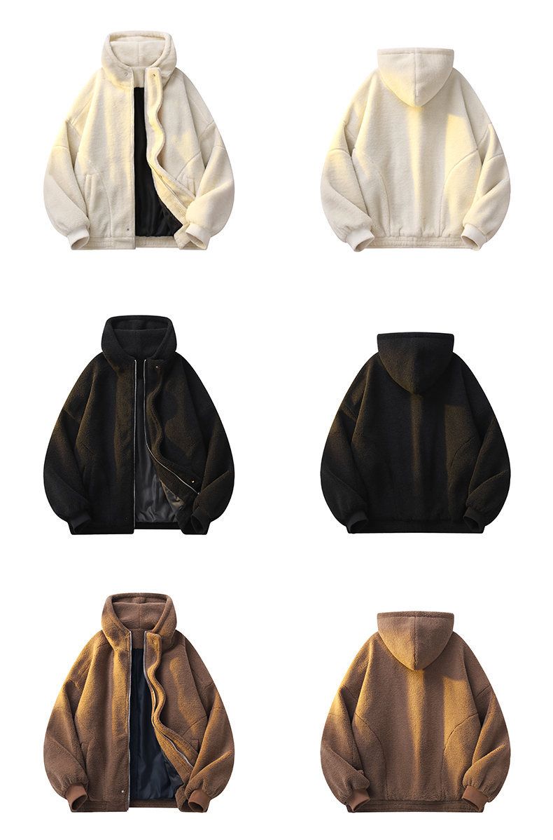 Herren-Wintermantel mit Fleecefutter und Kapuze – Locker sitzende Retro-Reißverschlussjacke mit dickem, warmem Sherpa für lässige Outdoor-Aktivitäten_voghion.com