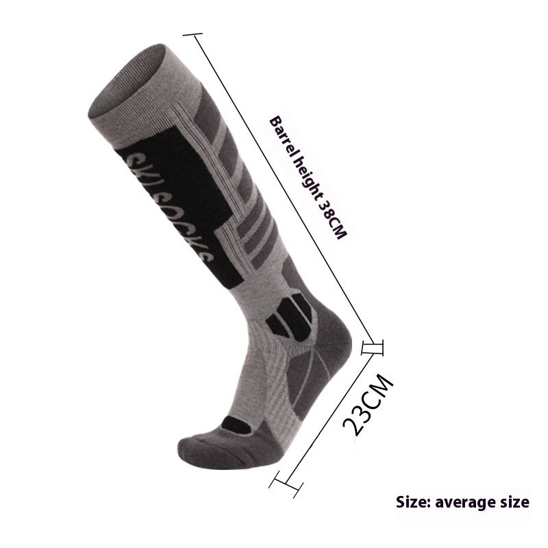 Nowe skarpety narciarskie z wełny merynosowej z grubym spodem z ręcznika dla mężczyzn i kobiet, zimowe, wysokie, trekkingowe, antypoślizgowe_voghion.com